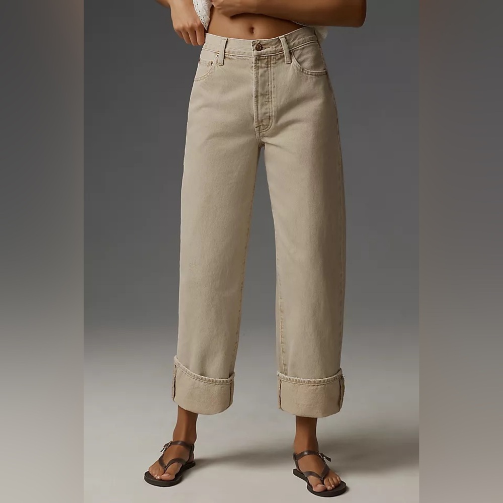 Pistola Ryder High-Rise Straight-Leg Cuffed Jeans